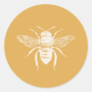 Bee- en Golden Honeycomb-patroon Ronde Sticker