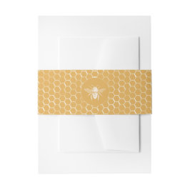 Bee- en Golden Honeycomb-patroon Uitnodigingen Wikkel