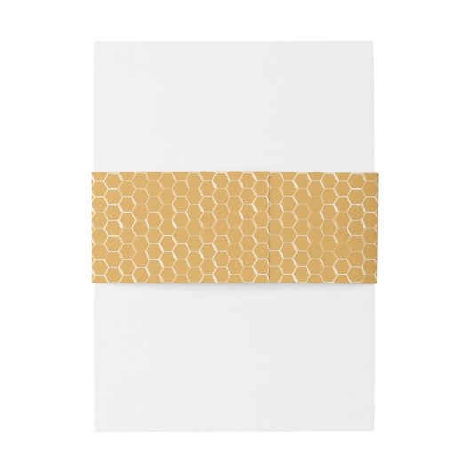 Bee- en Golden Honeycomb-patroon Uitnodigingen Wikkel (Achterkant Voorbeeld)
