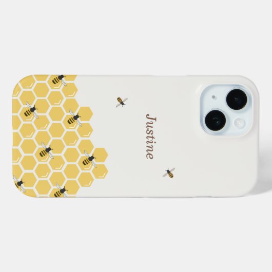 Bee- en Honeycomb-patroon Case-Mate iPhone Case (Achterkant (horizontaal))