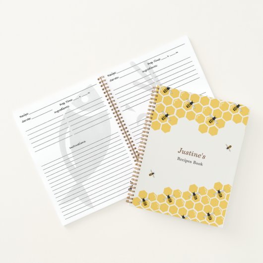 Bee- en Honeycomb-patroon Notitieboek (Binnen)