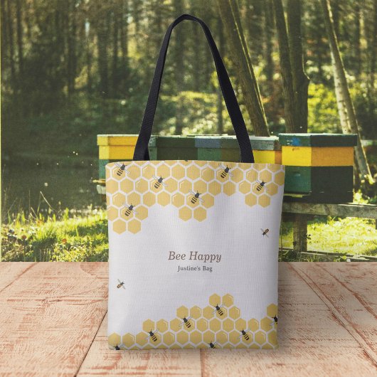 Bee- en Honeycomb-patroon Tote Bag