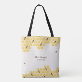 Bee- en Honeycomb-patroon Tote Bag (Achterkant)