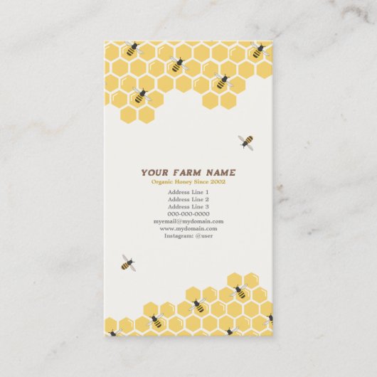 Bee- en Honeycomb-patroon Visitekaartje (Voorkant)