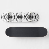 Bee en Moon Zwart-wit Skateboard (Horizontaal)
