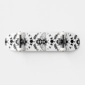 Bee en Moon Zwart-wit Skateboard (Horizontaal)
