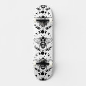 Bee en Moon Zwart-wit Skateboard (Voorkant)