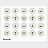 Bee en Polka Dots Dank u Ronde Sticker (Vel)