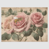 Bee en Roze Rozen Decoupage Tissue Paper Tissuepapier (Voorkant)