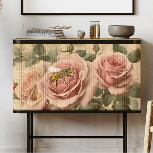 Bee en Roze Rozen Decoupage Tissue Paper Tissuepapier