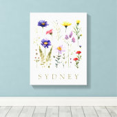  Bee en Wild Flowers modern Canvas Afdruk (Insitu (Houten vloer))
