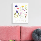  Bee en Wild Flowers modern Canvas Afdruk (Insitu (Woonkamer))