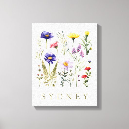  Bee en Wild Flowers modern Canvas Afdruk (Voorkant)