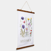 Bee en Wild Flowers modern Hangend Wandkleed (Gebogen)