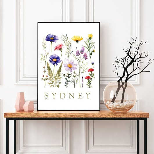  Bee en Wild Flowers modern Poster