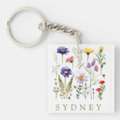  Bee en Wild Flowers modern Sleutelhanger (voorkant)