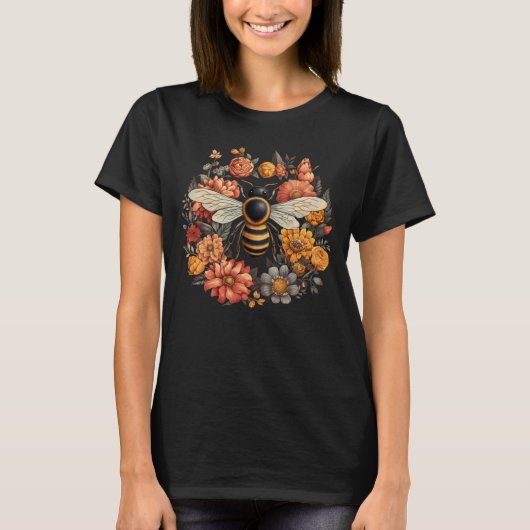  Bee en Wild Flowers T-Shirt (Voorkant)