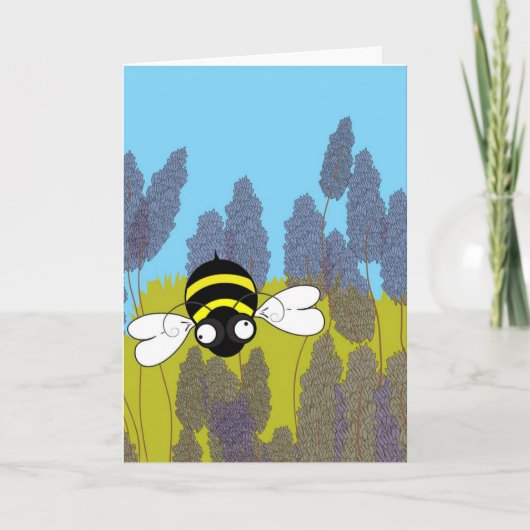 Bee Extraordinary Lavender Card (Blank Inside) Kaart (Voorkant)