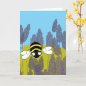 Bee Extraordinary Lavender Card (Blank Inside) Kaart (Gele Bloem)