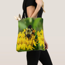 Bee Feasting on Butterfly Weed Wildflowers Tote Bag
