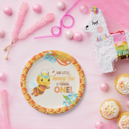 Bee First Birthday Bord - Meisje (Feest)