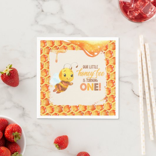 Bee First Birthday Napkin Servet (Insitu)