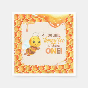 Bee First Birthday Napkin Servet