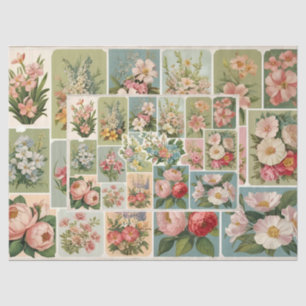 Bee Floral  anjer sinaasappel decoupage Tissuepapier