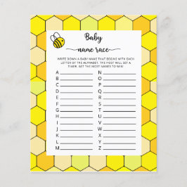 Bee floral Baby name race game