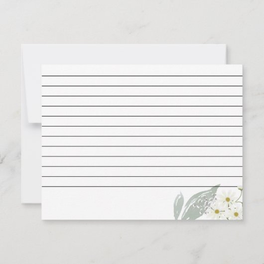 Bee Floral | Bruiloftrecept kaart (Achterkant)