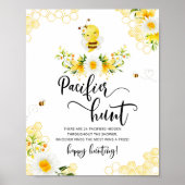 Bee floral daisy pacifier jachtwedstrijd baby show poster (Voorkant)