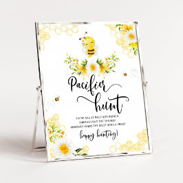 Bee floral daisy pacifier jachtwedstrijd baby show poster