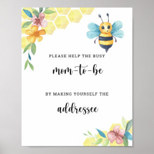 Bee floral - Help de bezige mam om te worden Poster