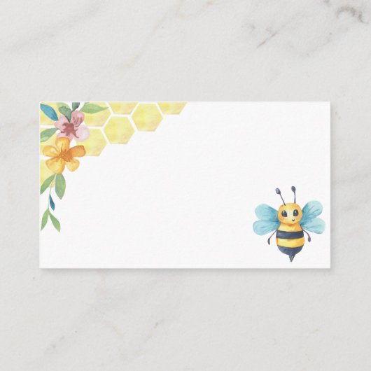 Bee floral - hoe groot is mama's buik? informatiekaartje (Achterkant)