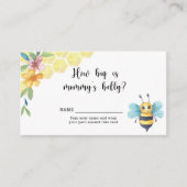 Bee floral - hoe groot is mama's buik? informatiekaartje (Voorkant)