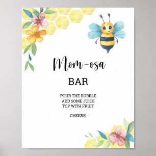Bee floral \ Ma-osa bar Poster