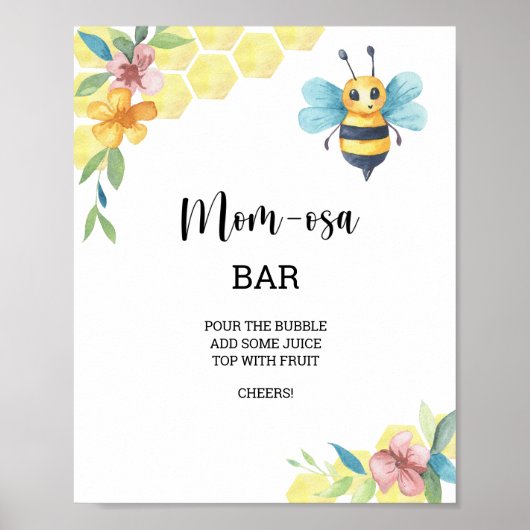 Bee floral \ Ma-osa bar Poster (Voorkant)
