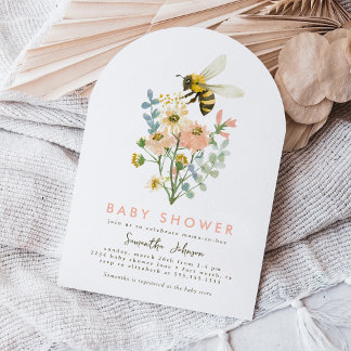 Bee Floral Mama-to-Bee Arch Baby shower Kaart