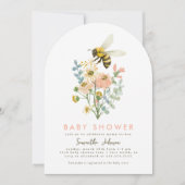 Bee Floral Mama-to-Bee Arch Baby shower Kaart (Voorkant)