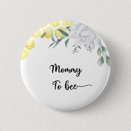 Bee floral. Mammie wordt Ronde Button 5,7 Cm