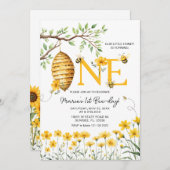 Bee Floral Onze kleine honingbij wordt een Kaart (Voorkant / Achterkant)