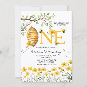 Bee Floral Onze kleine honingbij wordt een Kaart