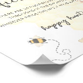 Bee floral pacifier jachtwedstrijd baby shower pos poster (Hoek)