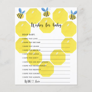 Bee floral party game wensen voor baby