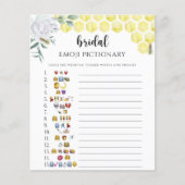 Bee floral vrijgezellenfeest emoji pictionary game (Voorkant)