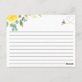 Bee Floral Vrijgezellenfeest Recept Kaart (Achterkant)