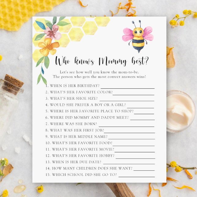 Bee floral - Wie kent mama het beste (Creator heeft geüpload)