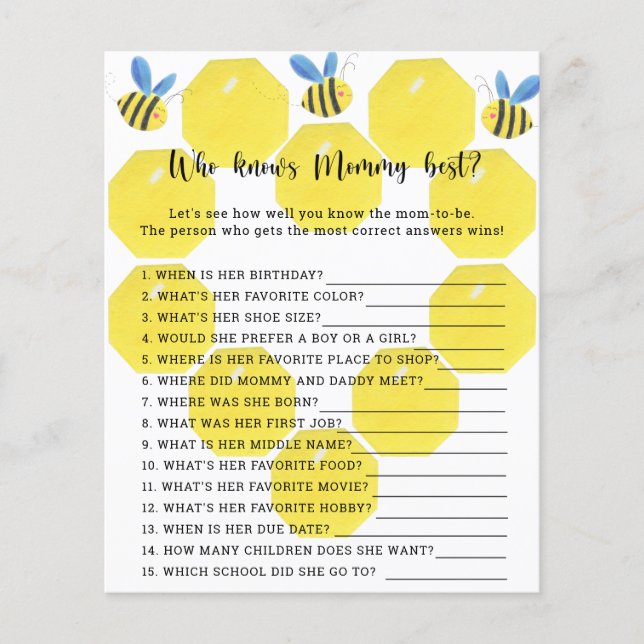 Bee floral - Wie kent mama het beste (Voorkant)