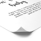 Bee floral - Zeg geen baby Poster (Hoek)