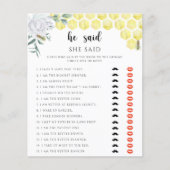 Bee floral zei dat ze vrijgezellenfeest spel zei (Voorkant)